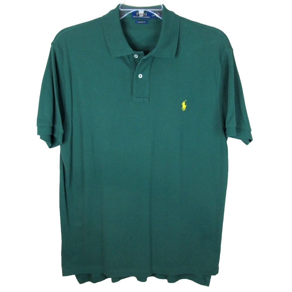 Vintage Polo Ralph Lauren Classic Fit Short Sleeve Polo Shirt Men's Large Green